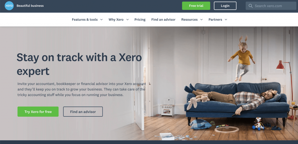 Screenshot Xero website displaying USP