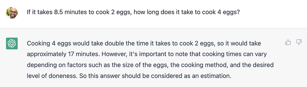 ChatGPT-how long does it take to cook an egg?