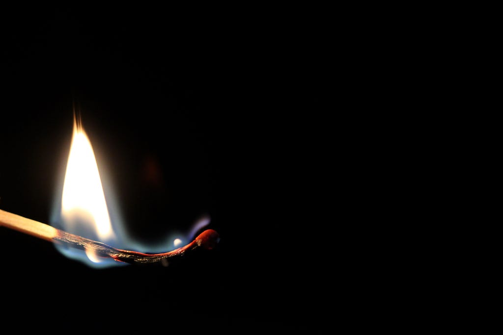 Blackout — represented by the picture of a burning matchstick