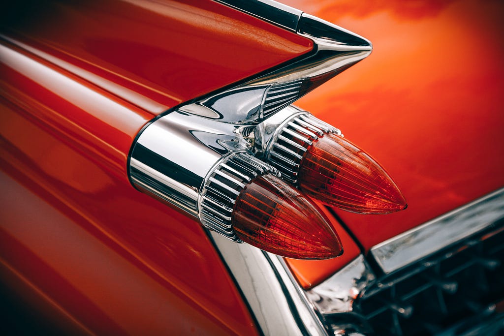 Picture of stylish tailights on a classic car