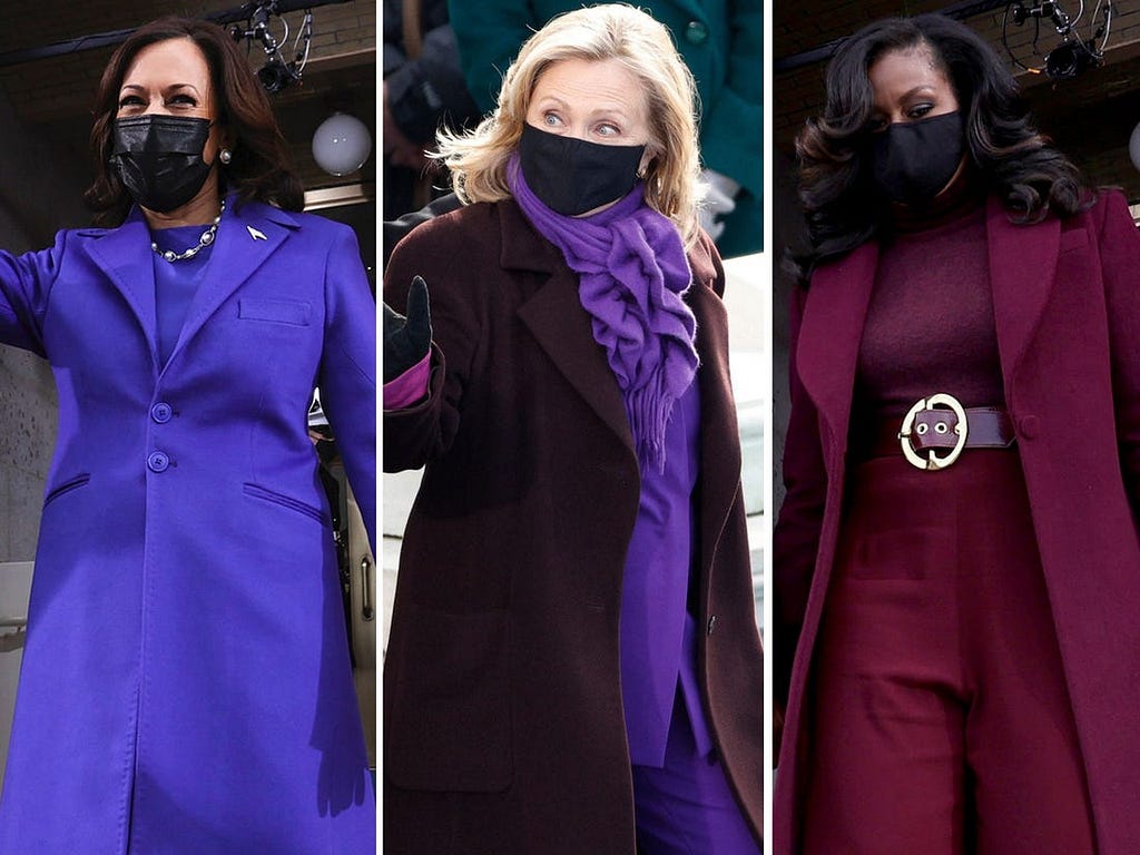 Purple was a popular color at the inauguration.