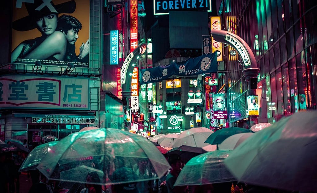 Rainy Tokyo at Night