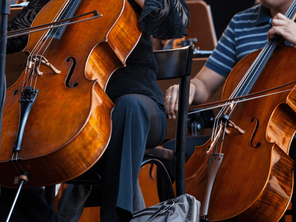 people playing double bass