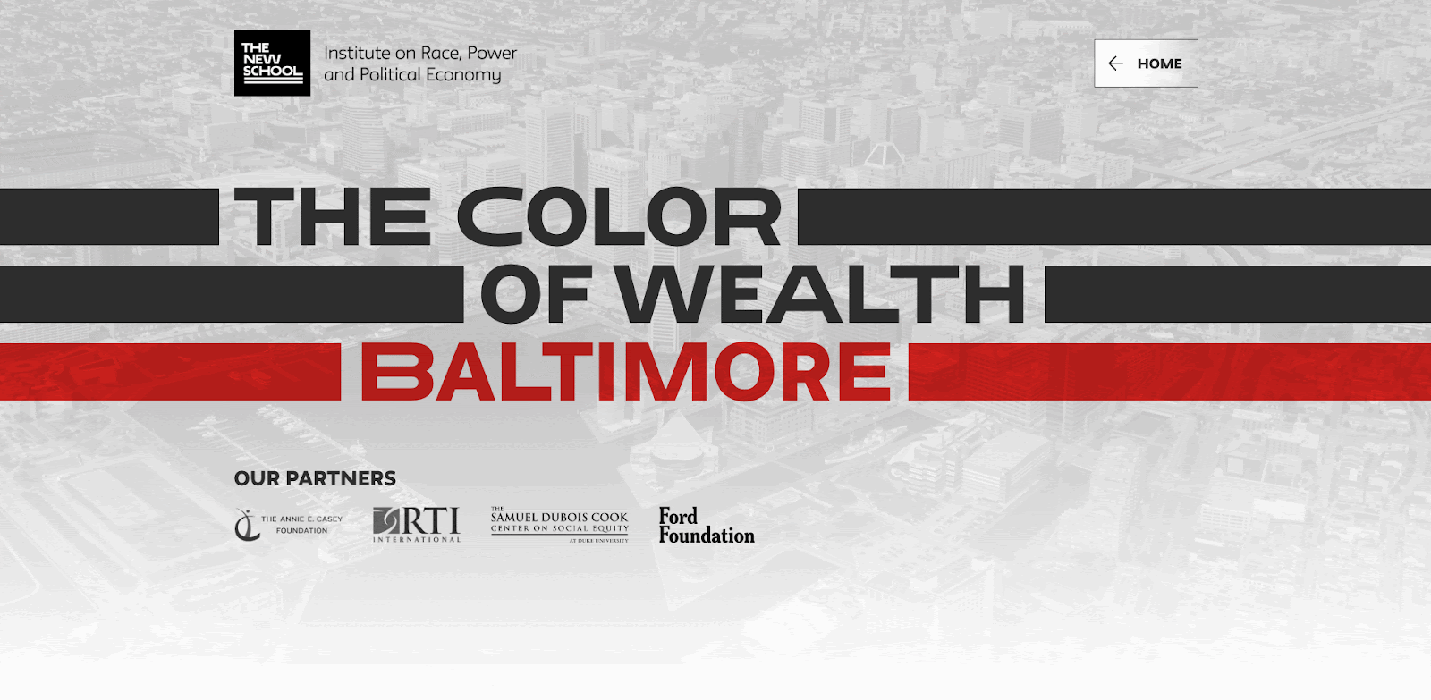 Cover pages for each City wealth story designed by Graphicacy for the Color of Wealth project