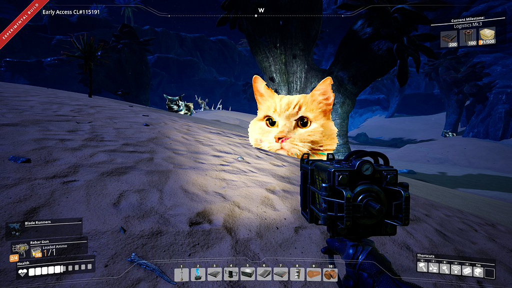 Example of game where spiders have been swapped for kittens