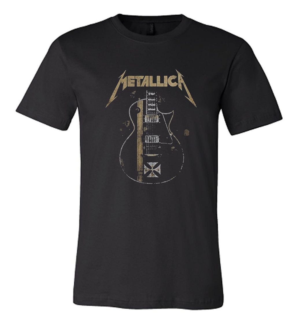 Black Metallica Hetfield Iron Cross LT T Shirt