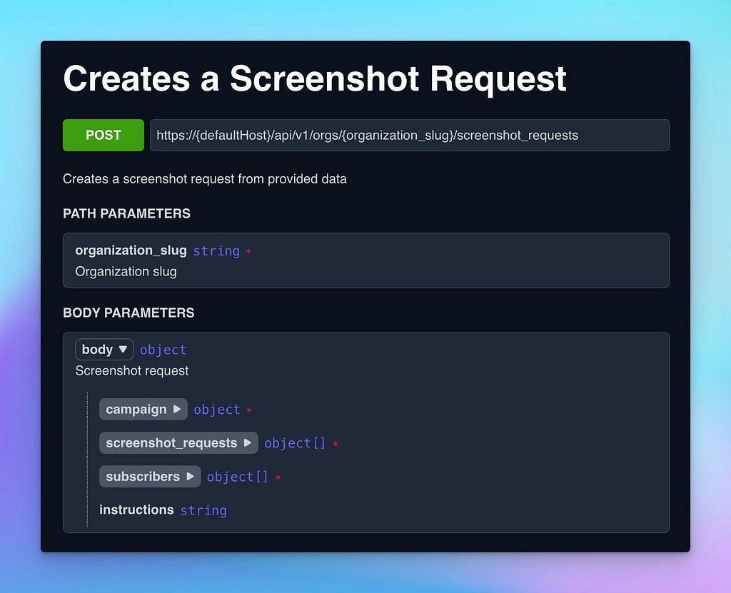 API to fully automate ad screenshots