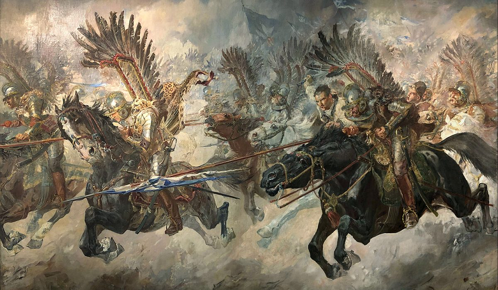 The Polish cavalry, Hussars, from Batowski-Kaczor reproduction painting