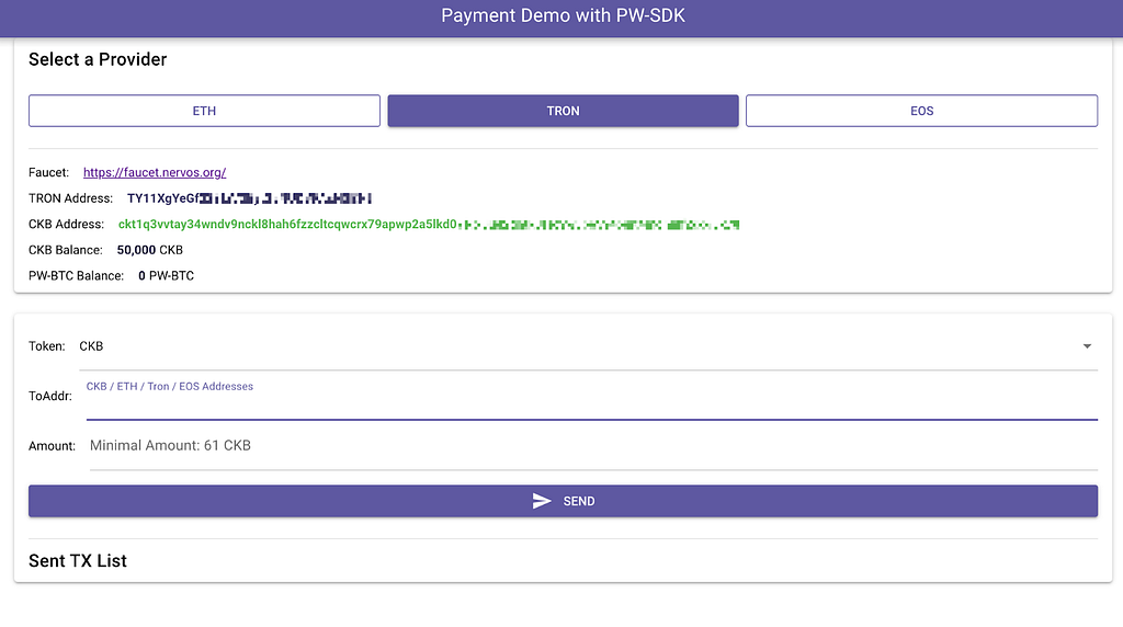 payment demo with pw-sdk