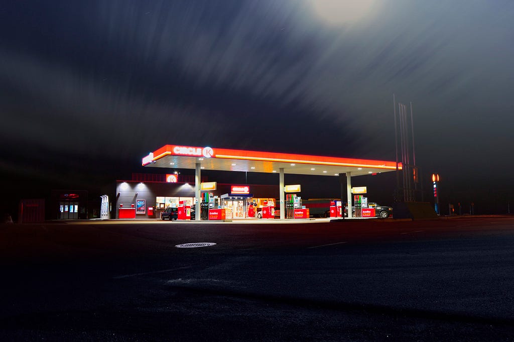 Petrol Station at night