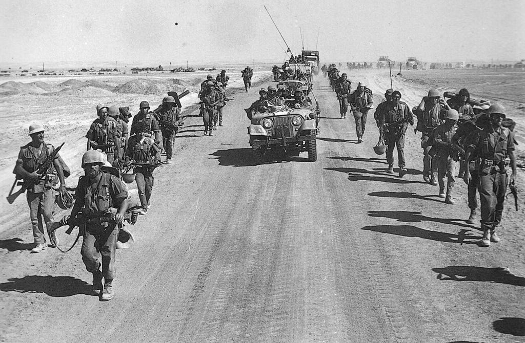 Tropas israelíes en la guerra de 1973.