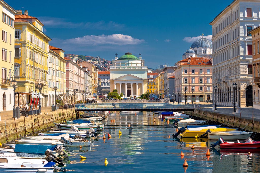 Trieste channel and Ponte Rosso square