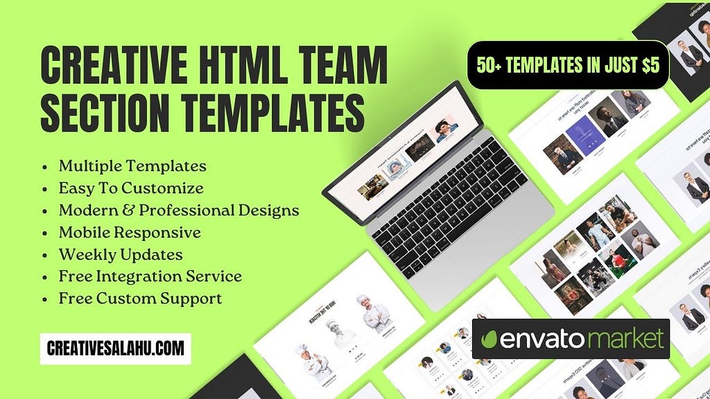 Creative HTML Team Section Templates