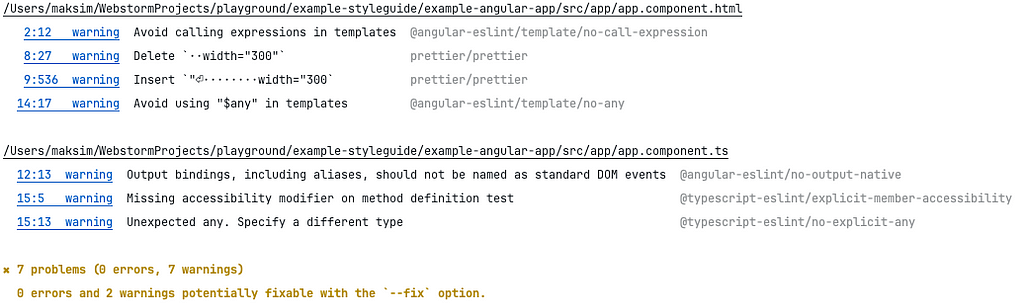 run eslint with adapted config