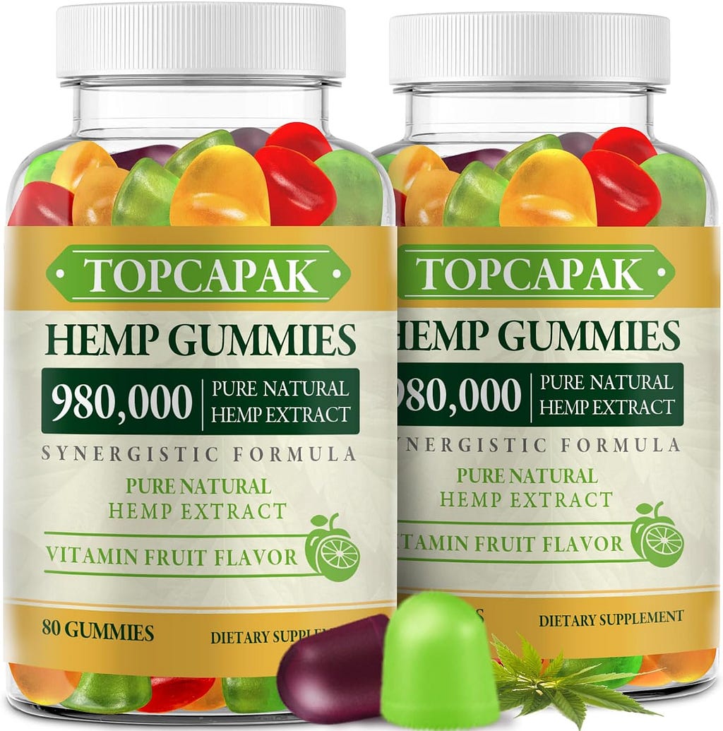 Hemp Gummies Organic Hemp Oil Extract Edible Gummy High Potency Advanced Extra Strength Supplement for Adults - Low Sugar Made in USA