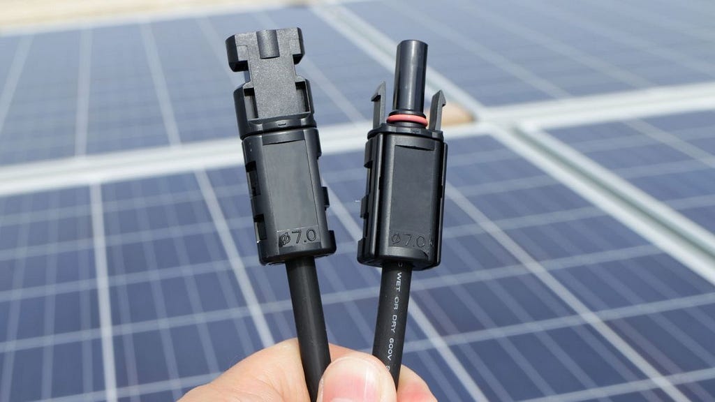 Identifying Positive Solar Panel Connectors