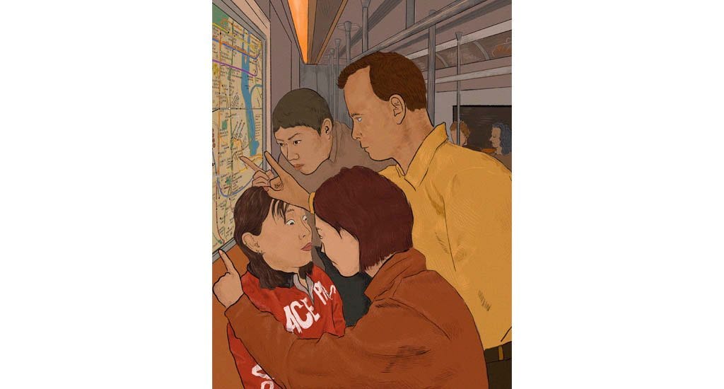 Jiayi Zhu illustration "Manhattan MTA"