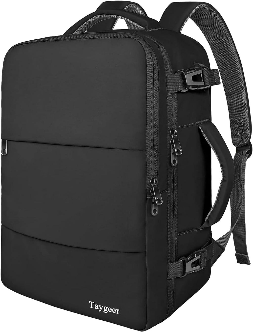 Taygeer Travel Laptop Backpack for Men Women, Airplane Approved Travel Backpack Suitcase with Usb Charging Port, Lightweight College 35l Luggage Bag 15.6inch Laptop Backpack Gifts for Business,Black