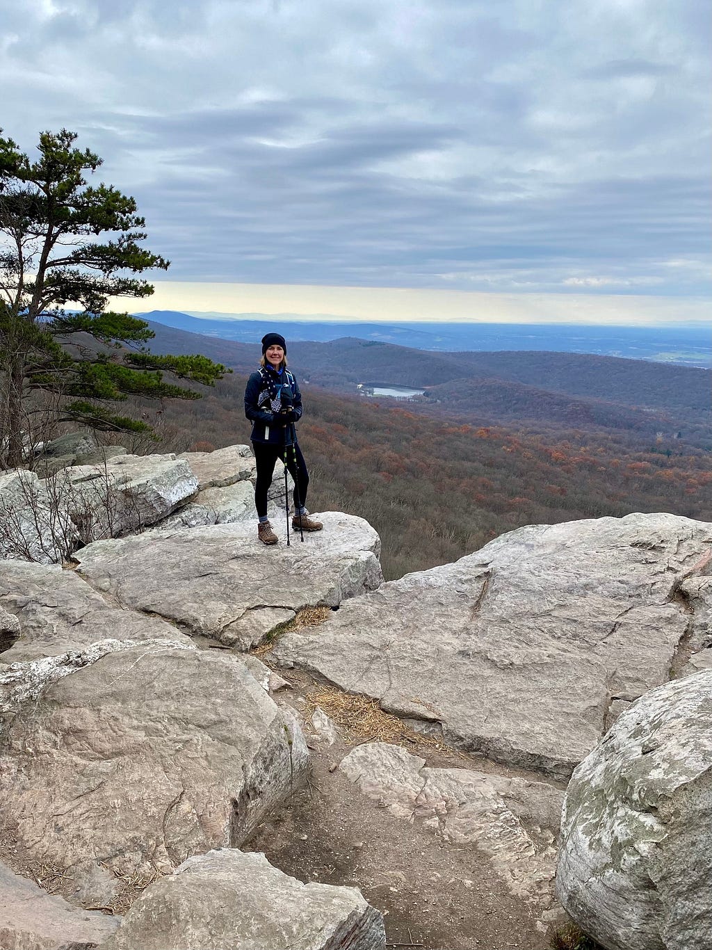 Michelle Smith, artist, photographer and Instructional Designer for the National Conservation Training Center is out on a nice hike at Annapolis Rock, Maryland.