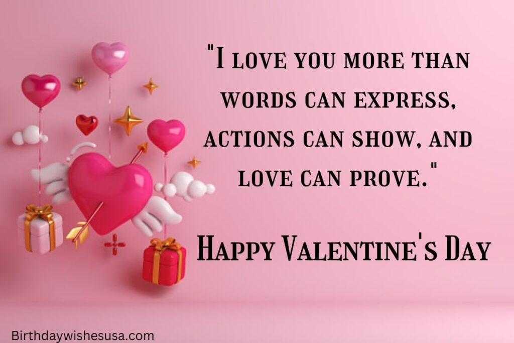 Pink and red hearts with love quotes to wish your valentine