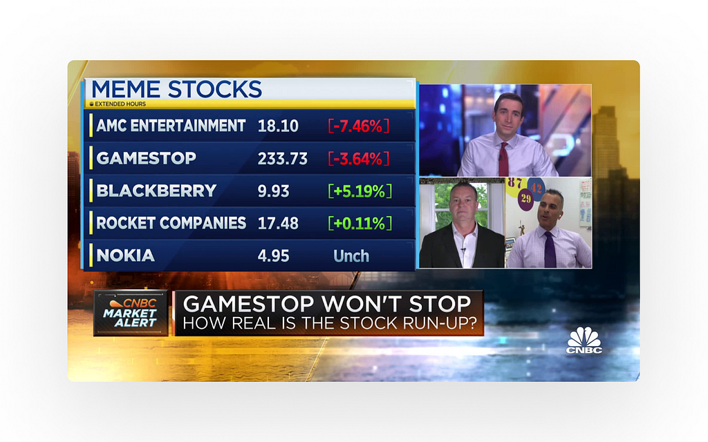 GameStop and AMC entertainment stocks are the most popular meme stocks.