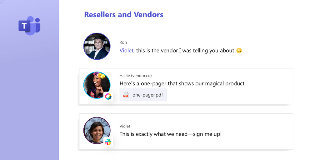 Stay in Microsoft Teams and chat with users in Slack and Webex Teams