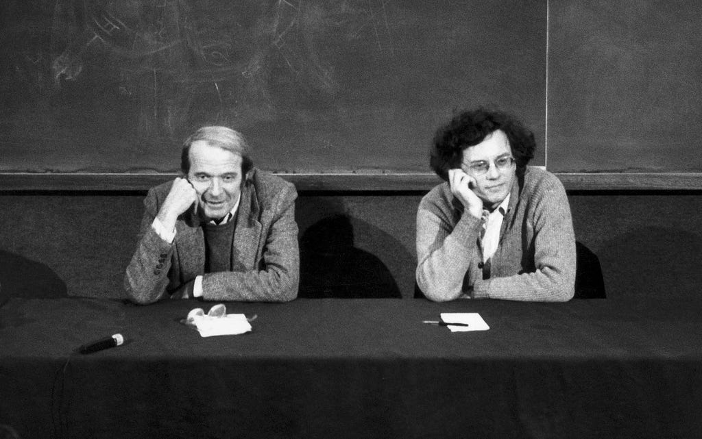 Gilles Deleuze (left) and Félix Guattari (right)