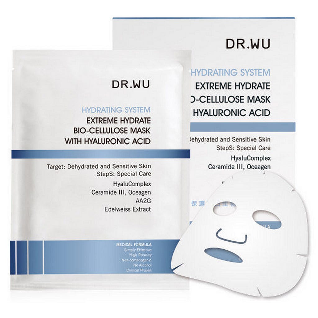 Dr. Wu EXTREME HYDRATE BIO-CELLULOSE MASK WITH HYALURONIC ACID (3 pcs)
