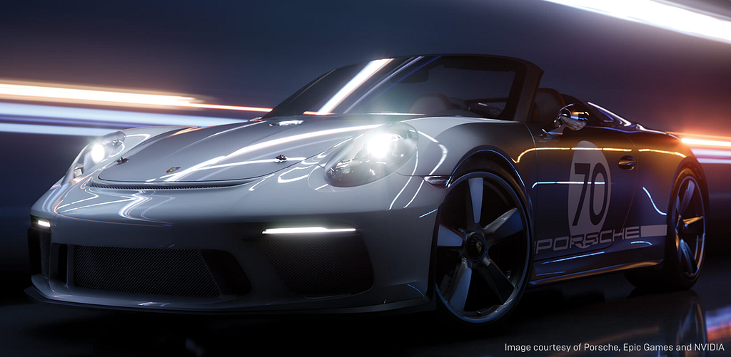 Porsche rendering in the Unreal Engine