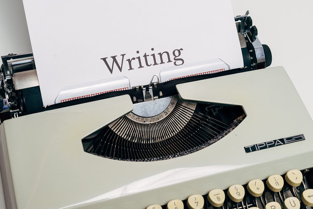 Writing and white typewriter
