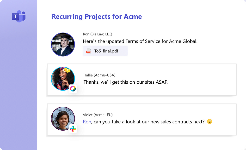 Stay in Microsoft Teams and talk to recurring customers in different platforms