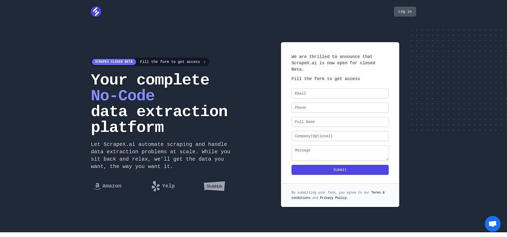 Scrapex.ai — Your complete No-Code data extraction platform