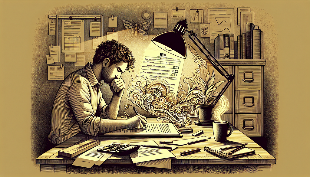 Illustration of a person filling out IRS Form 7202