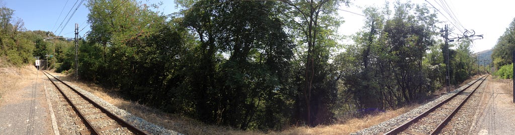 A panorama taken from Trensasco train station close to the Parco Della Mura in Genova, Italy.