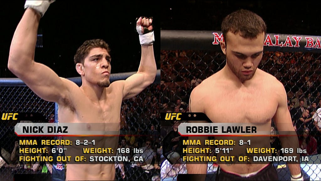 Nick Diaz and Robbie Lawler in UFC Octagon