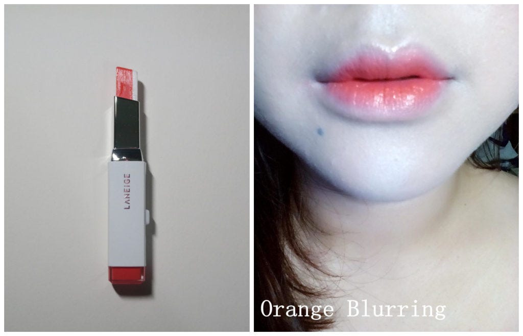 laneige two tone lip bar review - orange blurring