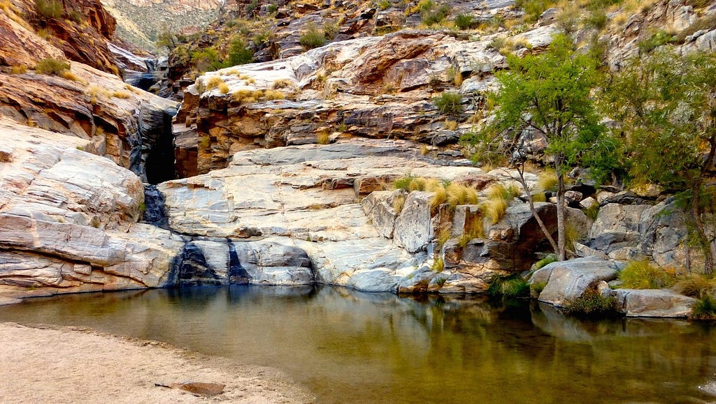 Swim into crystal clear water of Nature in Seven Falls Trail in Arizona