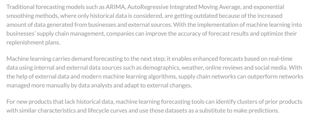 artificial intelligence forecating demand models