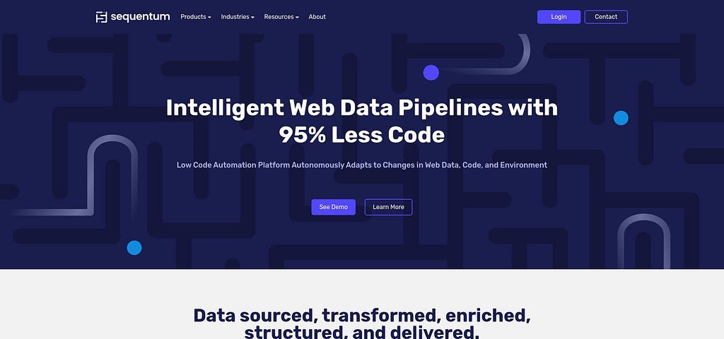 Sequentum — Intelligent Web Data Pipelines with 95% Less Code
