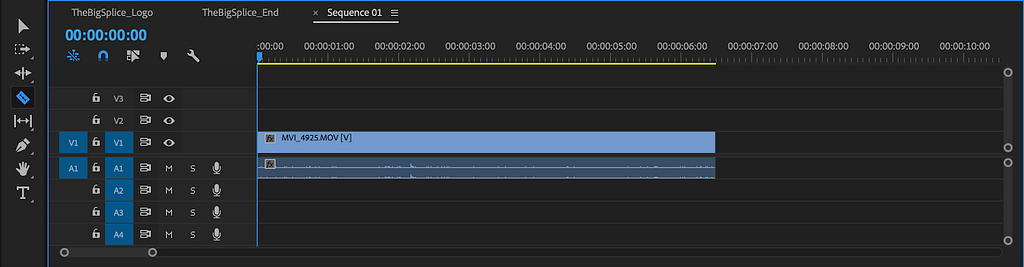 Video timeline before cuts