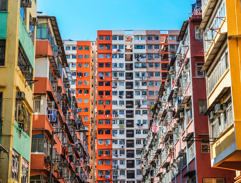 Apartment buildings in China