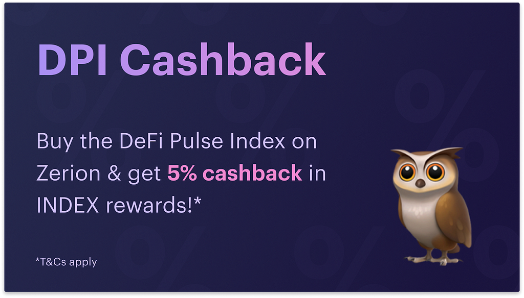 DeFi Pulse Index cashback Zerion