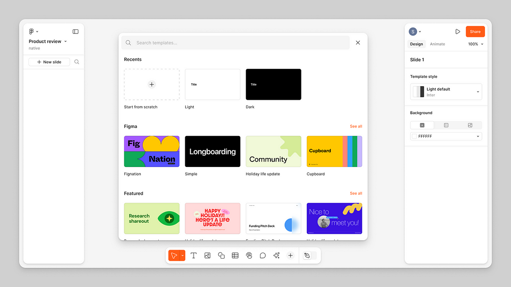 Example of Figma Slide’s user interface