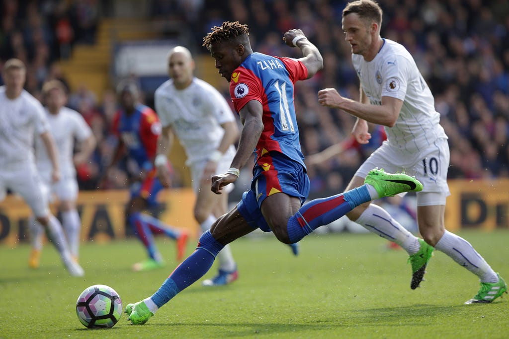 CP v Leicester 15/4/17 Wilfried Zaha Photo: ©Neil Everitt 07970 789228