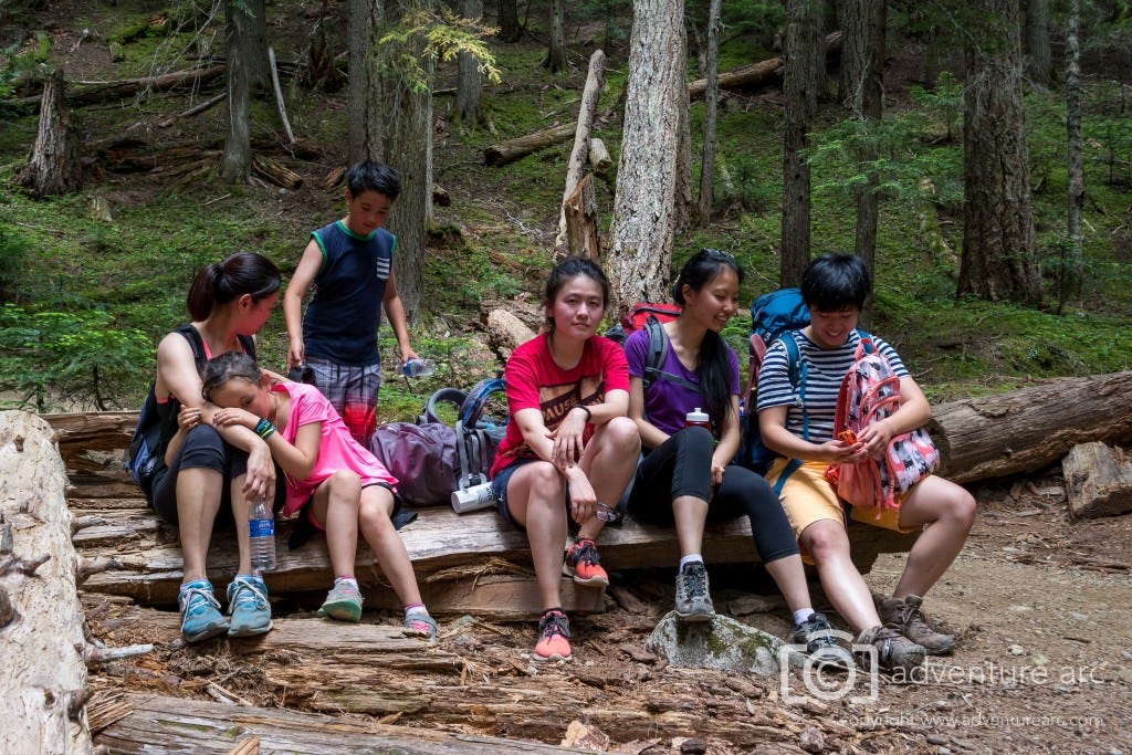 The Hiking Crew: Jackie & Kids, Kate, Yuki, and Frances