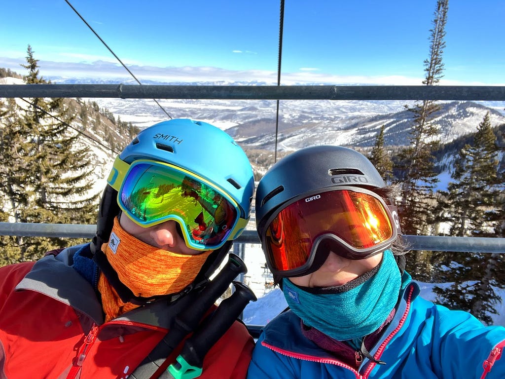 Selfie on the lift at Canyons