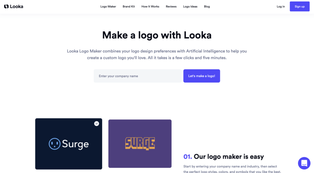 Looka AI logo maker