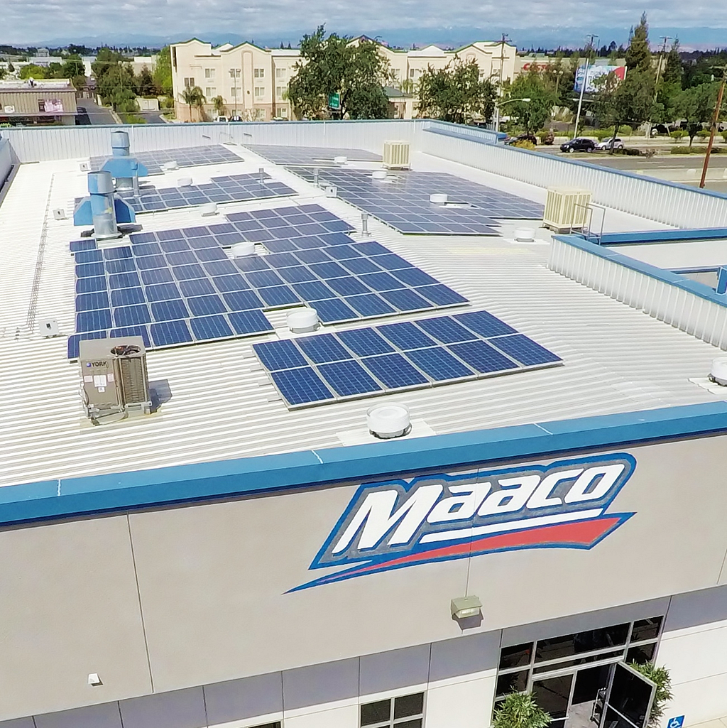 View of MAACO company premises with solar panels on the roof