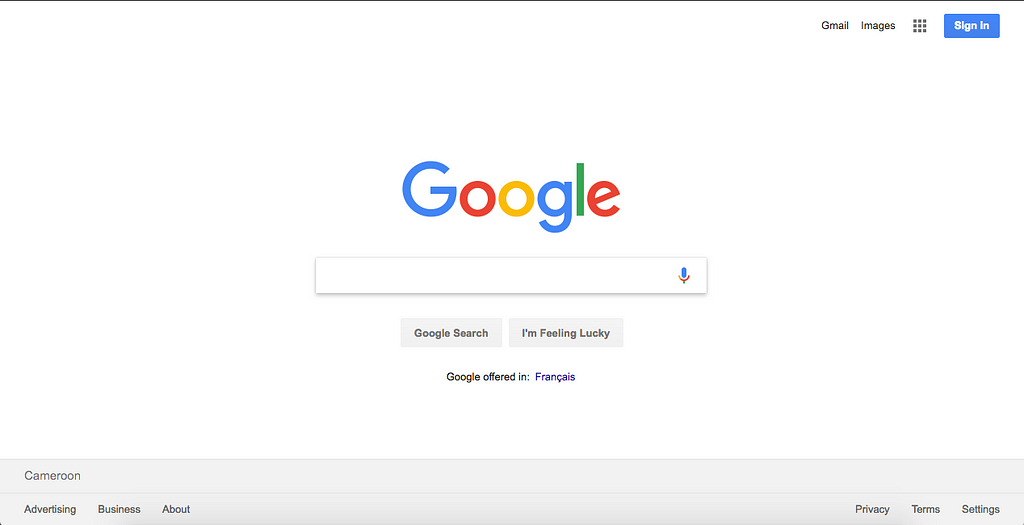 Google Chrome Home Page