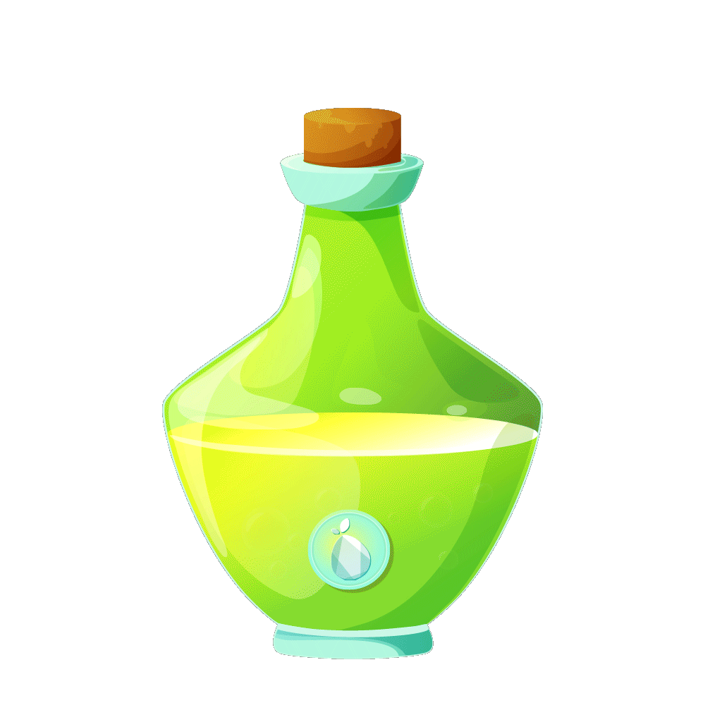 A bright green bottle of robot potion.